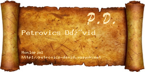 Petrovics Dávid névjegykártya