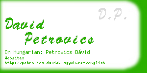 david petrovics business card